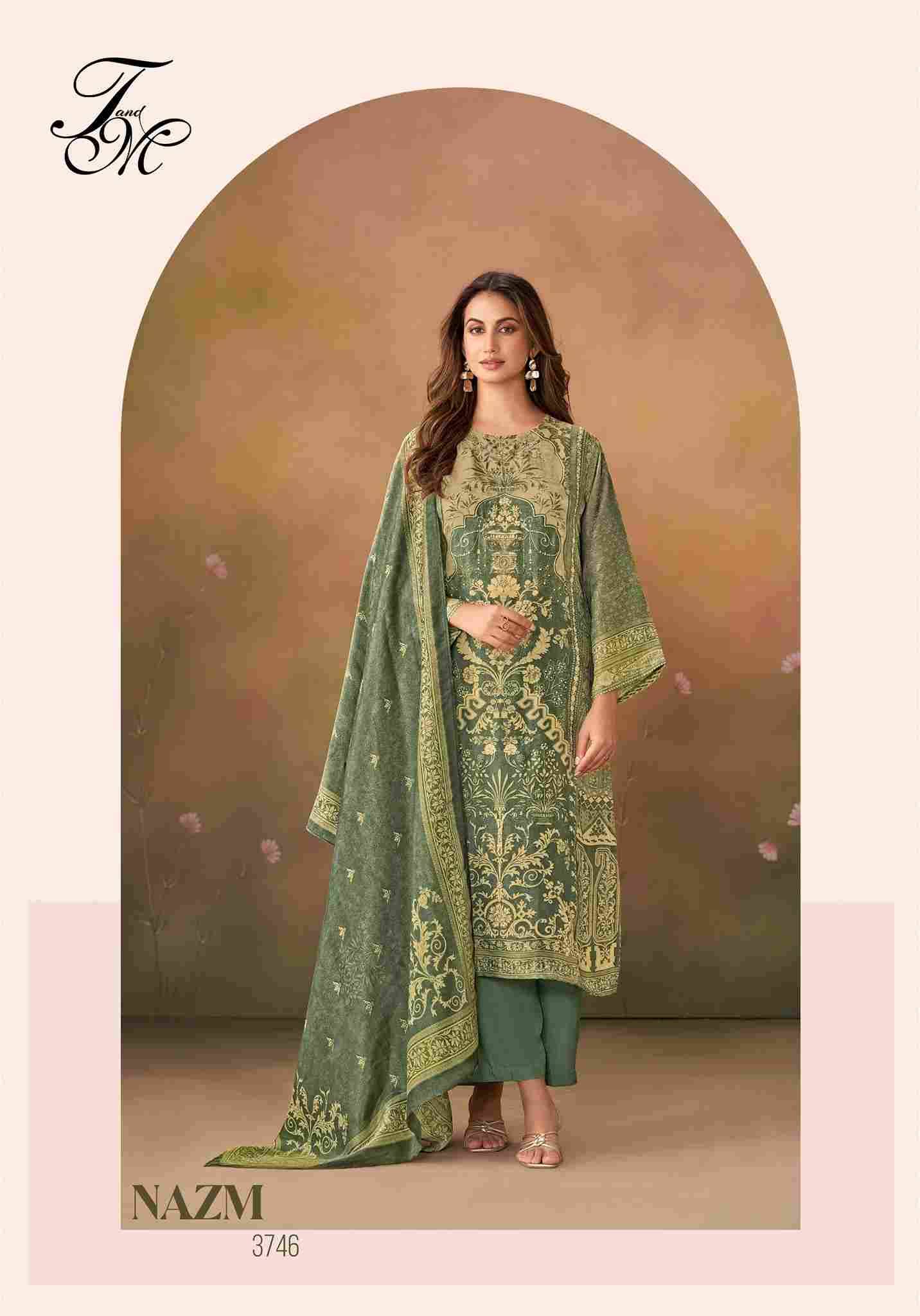 Nazm By T And M Designer Studio Beautiful Festive Suits Colorful Stylish Fancy Casual Wear & Ethnic Wear Simmer Tissue Print Dresses At Wholesale Price