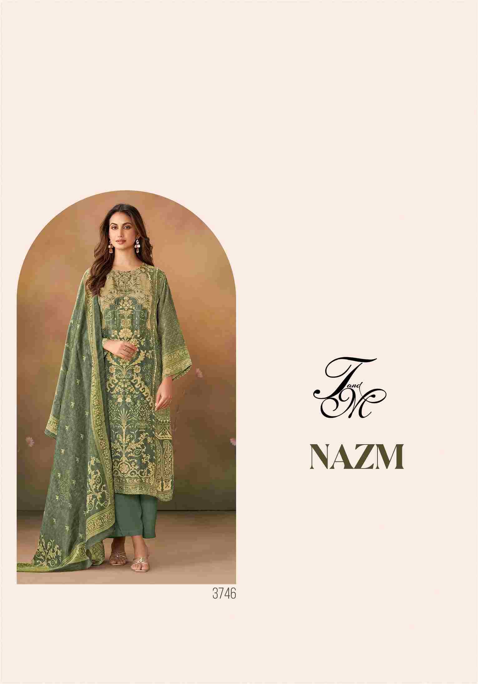 Nazm By T And M Designer Studio Beautiful Festive Suits Colorful Stylish Fancy Casual Wear & Ethnic Wear Simmer Tissue Print Dresses At Wholesale Price