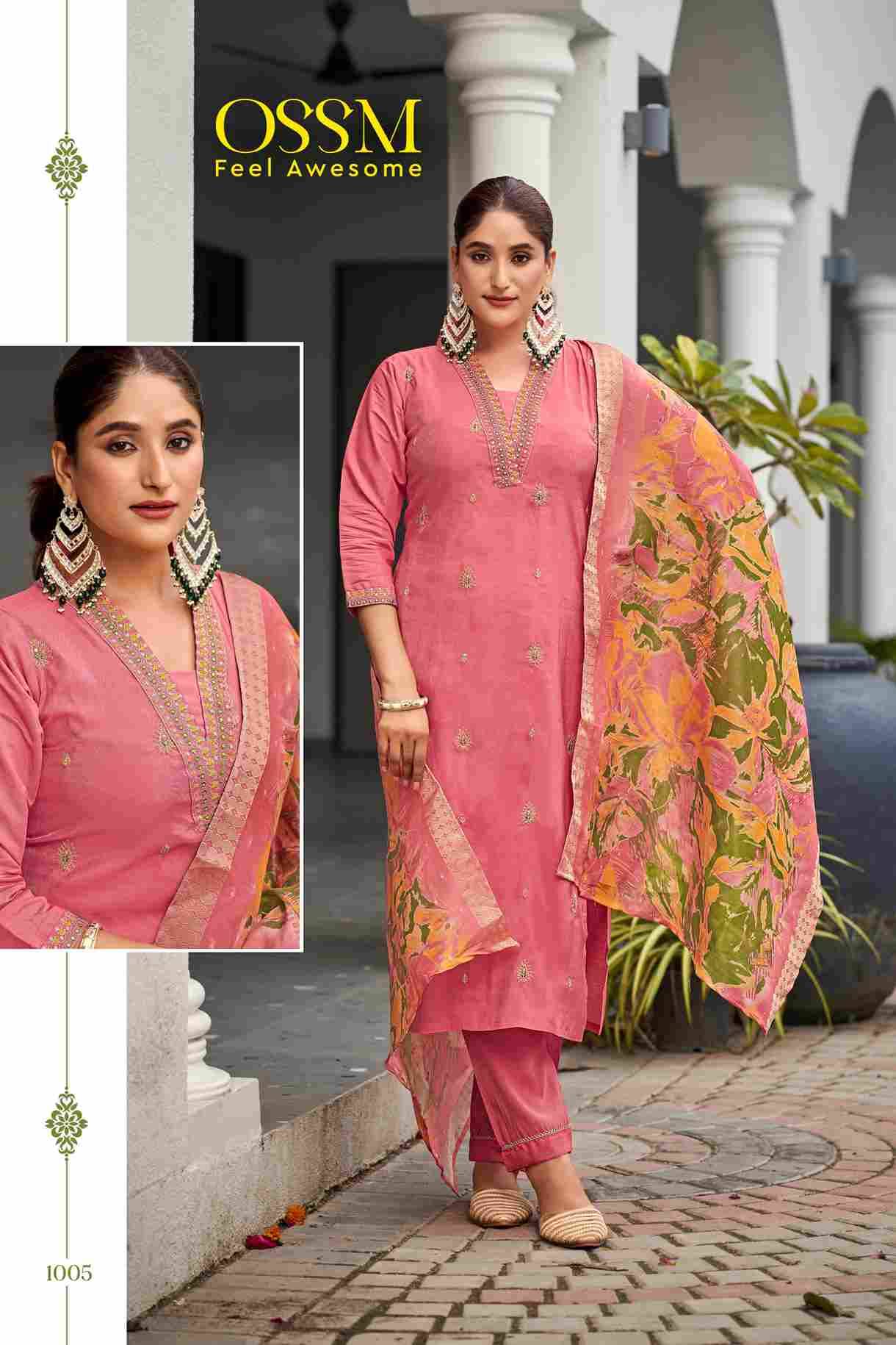 Millie By Ossm 1001 To 1006 Series Beautiful Stylish Festive Suits Fancy Colorful Casual Wear & Ethnic Wear & Ready To Wear Roman Embroidered Dresses At Wholesale Price