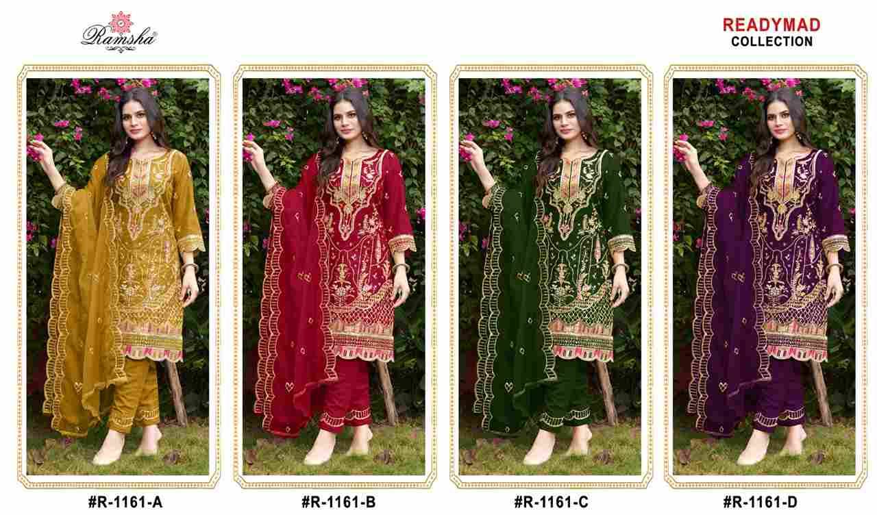 Ramsha 1161 Colours By Ramsha 1161-A To 1161-D Series Beautiful Pakistani Suits Colorful Stylish Fancy Casual Wear & Ethnic Wear Organza Dresses At Wholesale Price