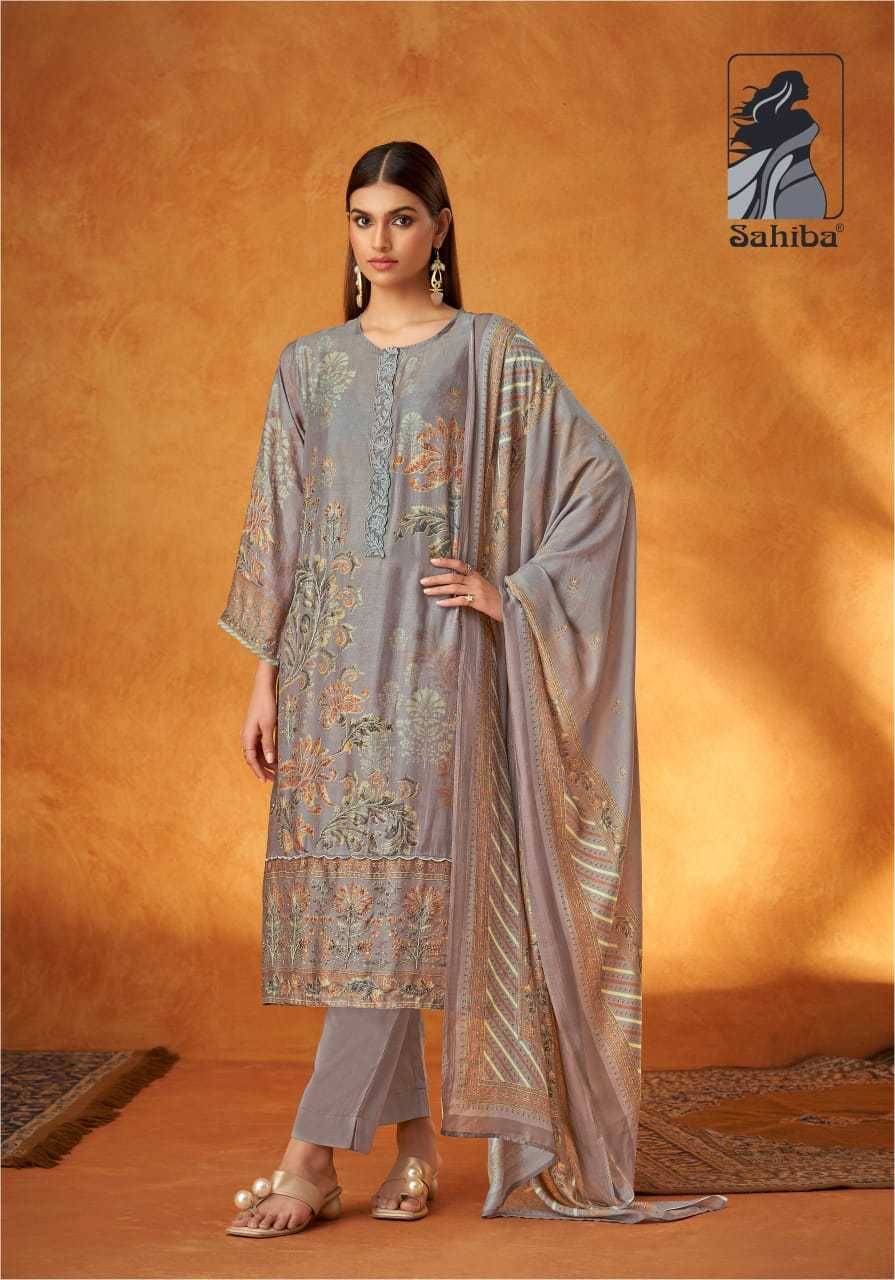 Yasmin By Sahiba Fabrics Beautiful Festive Suits Colorful Stylish Fancy Casual Wear & Ethnic Wear Muslin Silk Dresses At Wholesale Price