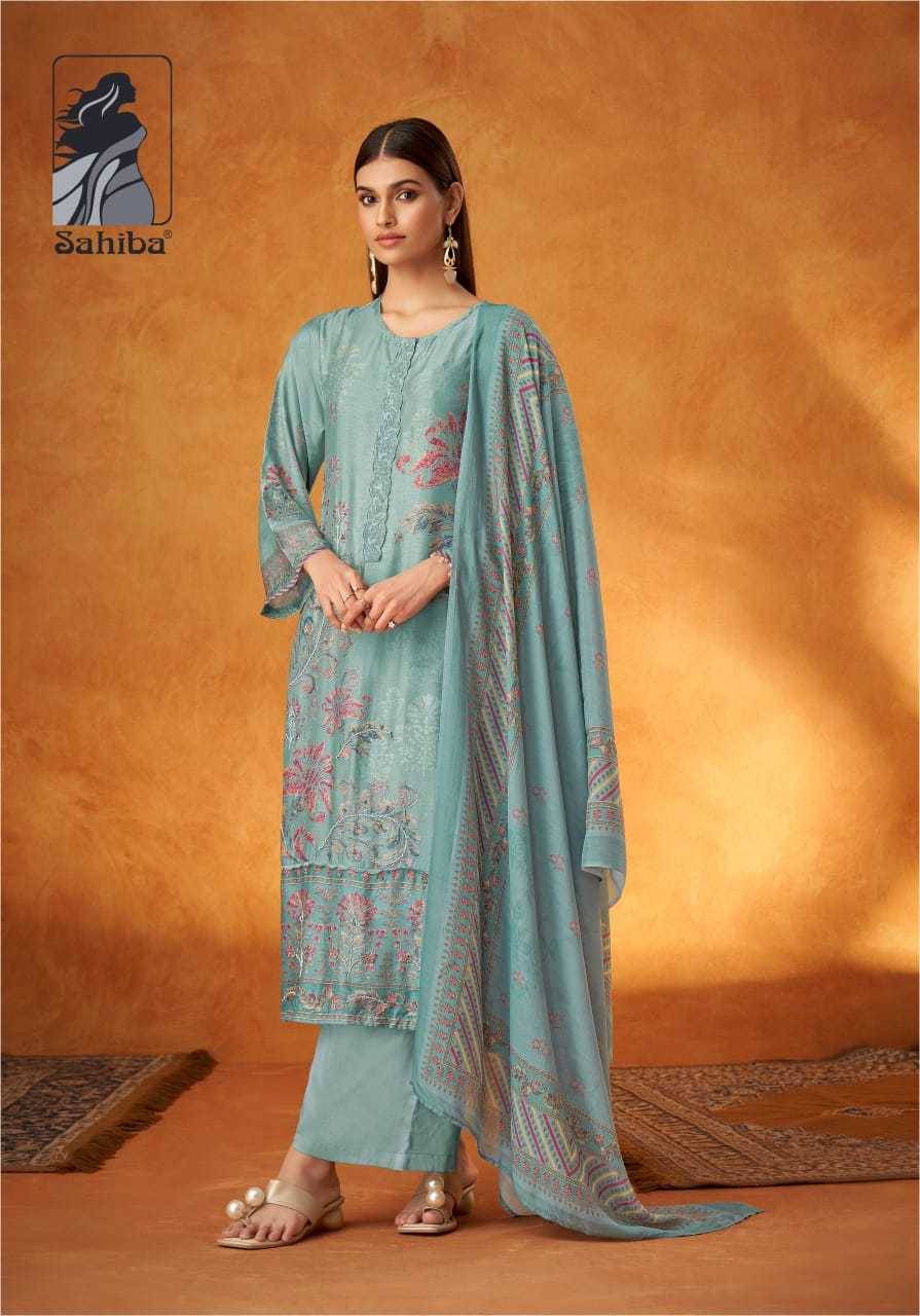 Yasmin By Sahiba Fabrics Beautiful Festive Suits Colorful Stylish Fancy Casual Wear & Ethnic Wear Muslin Silk Dresses At Wholesale Price