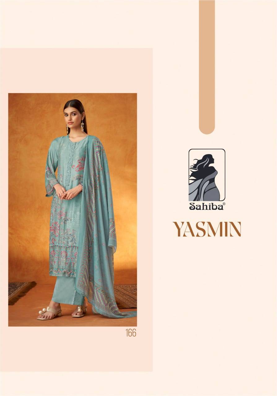 Yasmin By Sahiba Fabrics Beautiful Festive Suits Colorful Stylish Fancy Casual Wear & Ethnic Wear Muslin Silk Dresses At Wholesale Price