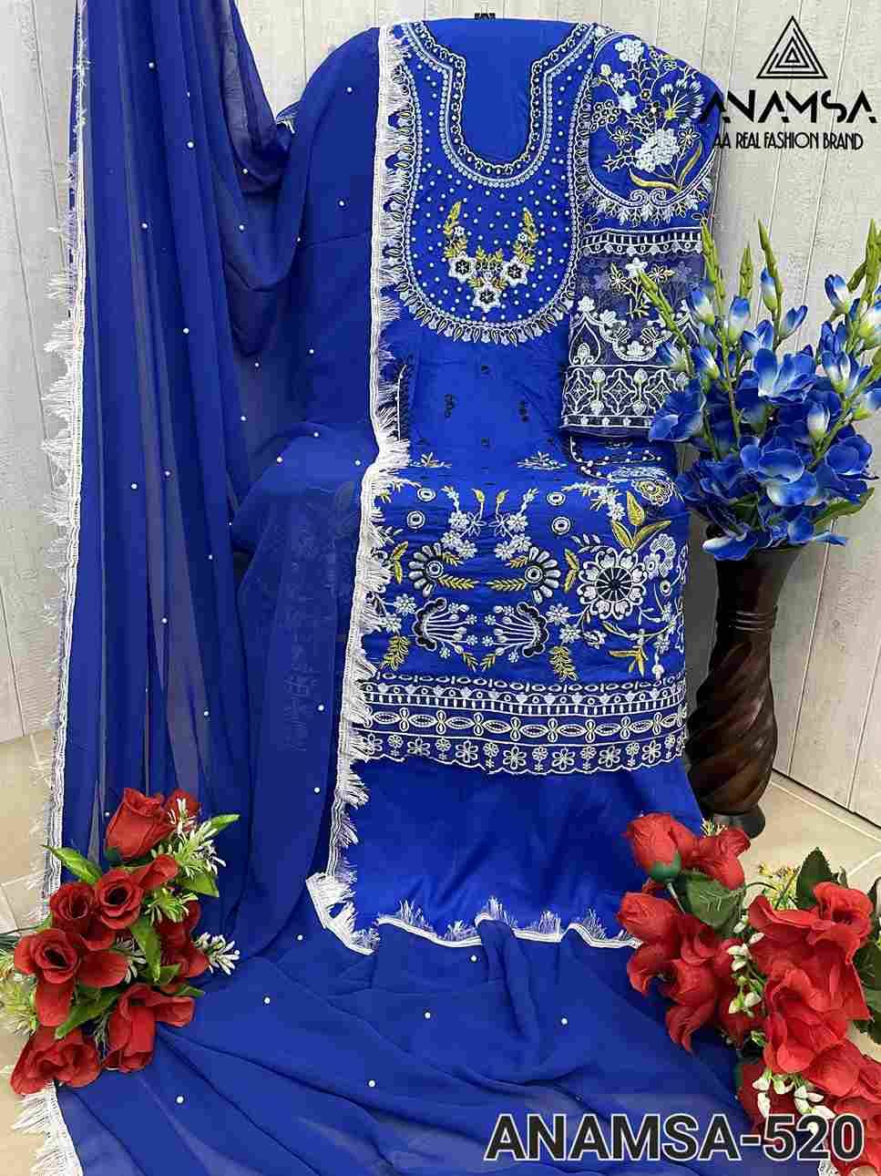 Anamsa Hit Design 520 By Fashid Wholesale Beautiful Pakistani Suits Colorful Stylish Fancy Casual Wear & Ethnic Wear Pure Rayon Cotton Embroidered Dresses At Wholesale Price