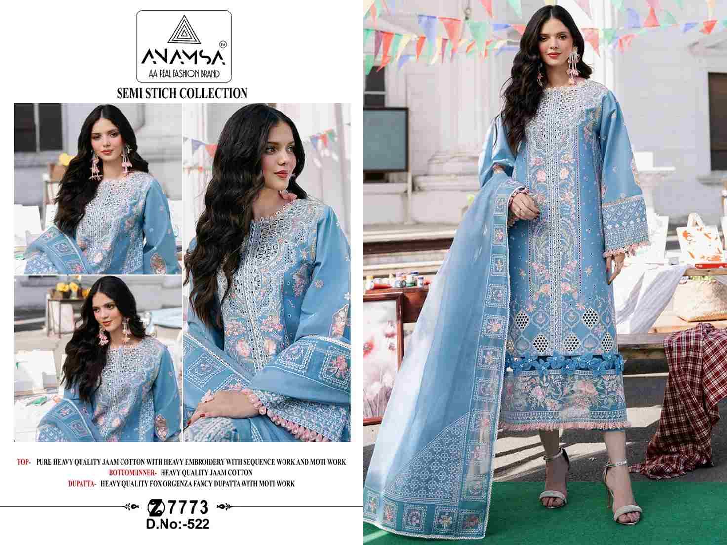 Anamsa Hit Design 522 By Fashid Wholesale Beautiful Pakistani Suits Colorful Stylish Fancy Casual Wear & Ethnic Wear Pure Rayon Cotton Embroidered Dresses At Wholesale Price