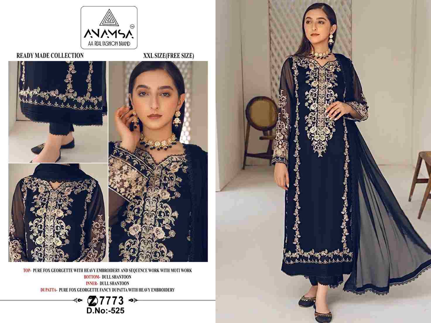 Anamsa Hit Design 525 By Fashid Wholesale Beautiful Pakistani Suits Colorful Stylish Fancy Casual Wear & Ethnic Wear Pure Faux Georgette Embroidered Dresses At Wholesale Price