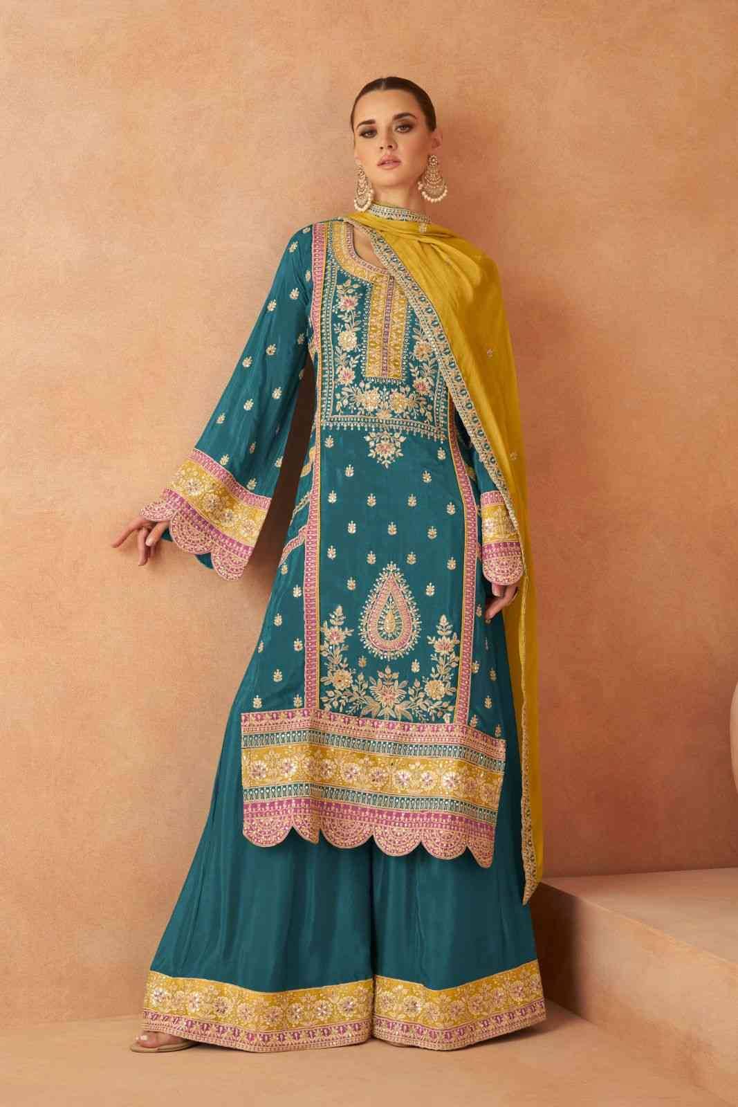 Pari By Gulkayra Designer 7450-A To 7450-C Series Beautiful Sharara Suits Colorful Stylish Fancy Casual Wear & Ethnic Wear Pure Chinnon Dresses At Wholesale Price