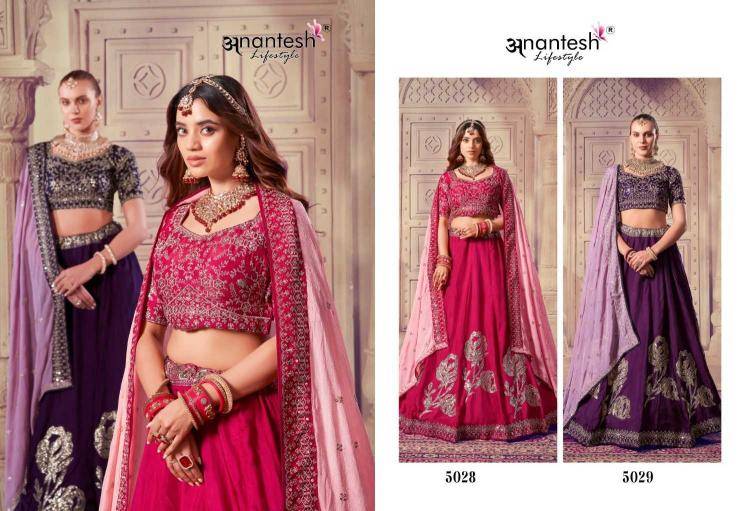 Occations Vol-8 By Anantesh Lifestyle 5028 To 5029 Series Bridal Wear Collection Beautiful Stylish Colorful Fancy Party Wear & Occasional Wear Viscose Silk Lehengas At Wholesale Price