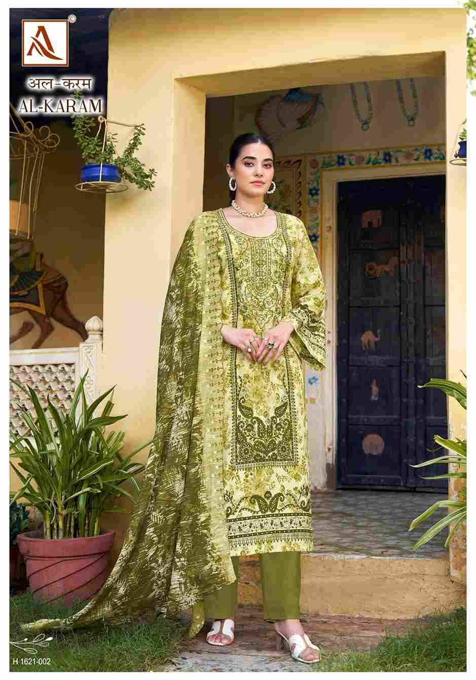 Al-Karam By Alok Suit 1621-001 To 1621-008 Series Designer Festive Suits Beautiful Stylish Fancy Colorful Party Wear & Occasional Wear Pure Cambric Cotton Dresses At Wholesale Price