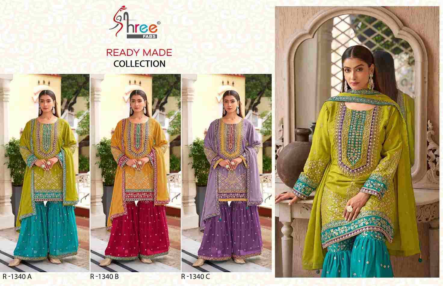 Shree Fabs Hit Design R-1340 Colours By Shree Fabs R-1340-A To R-1340-C Series Beautiful Pakistani Suits Stylish Fancy Colorful Party Wear & Occasional Wear Viscose Chinnon Embroidered Dresses At Wholesale Price