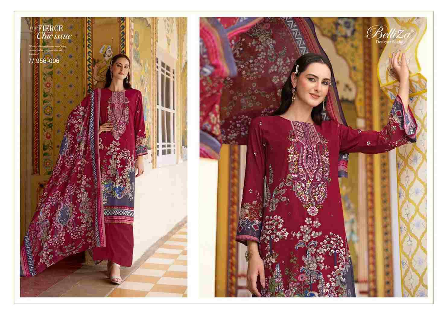 Riwayat Vol-3 By Belliza 956-001 To 956-008 Series Beautiful Festive Suits Stylish Fancy Colorful Casual Wear & Ethnic Wear Pure Viscose Rayon Print Dresses At Wholesale Price