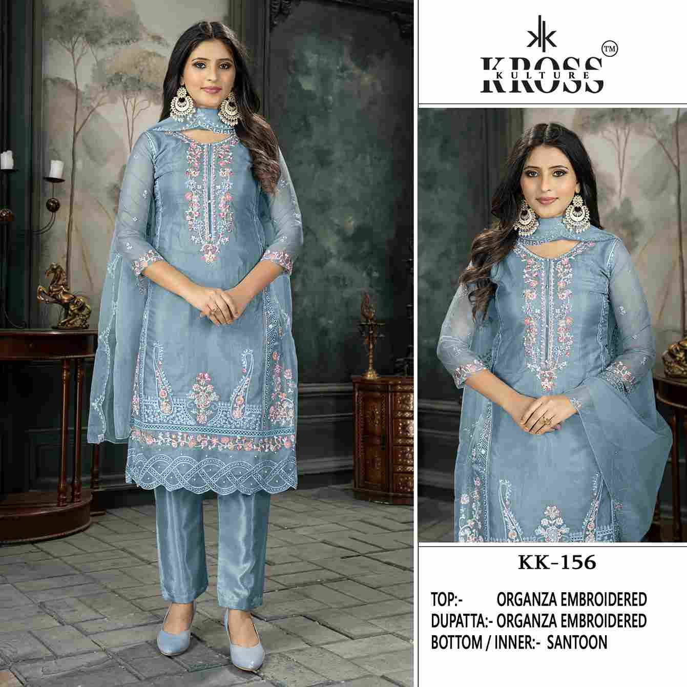 Kross Kulture Hit Design 156 Colours By Kross Kulture 156-A To 156-D Series Beautiful Pakistani Suits Colorful Stylish Fancy Casual Wear & Ethnic Wear Organza With Embroidered Dresses At Wholesale Price