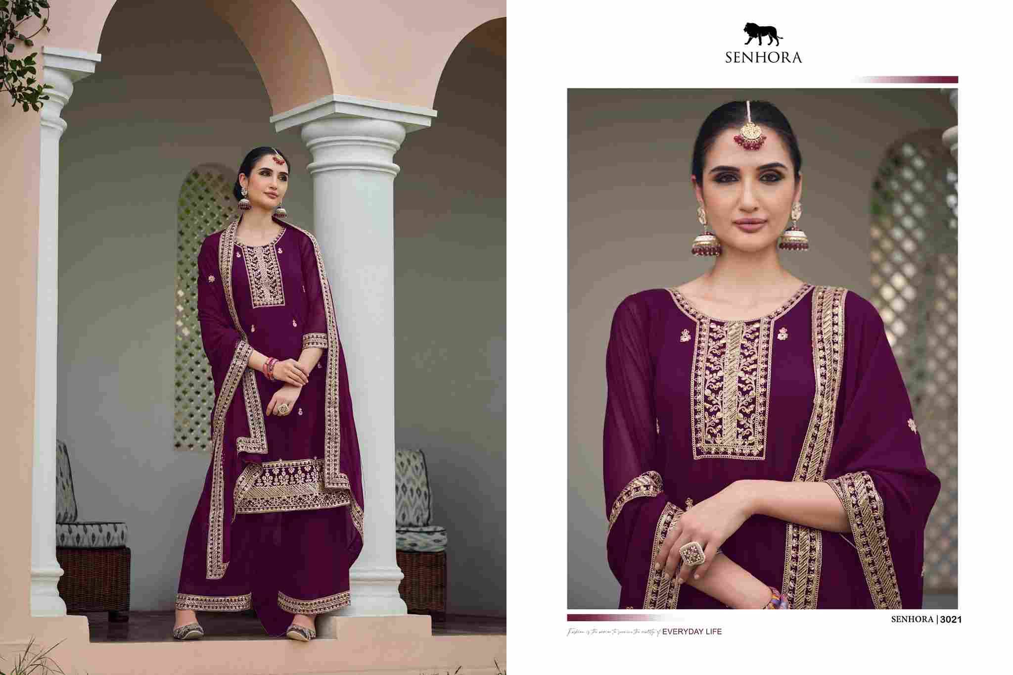 Amyra By Senhora Dresses 3021 To 3024 Series Beautiful Sharara Suits Colorful Stylish Fancy Casual Wear & Ethnic Wear Georgette Dresses At Wholesale Price