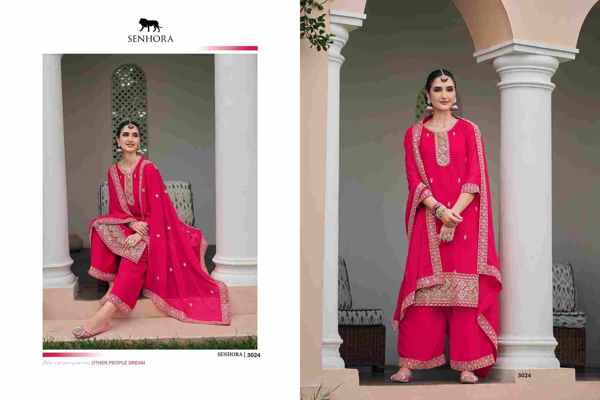 Amyra By Senhora Dresses 3021 To 3024 Series Beautiful Sharara Suits Colorful Stylish Fancy Casual Wear & Ethnic Wear Georgette Dresses At Wholesale Price