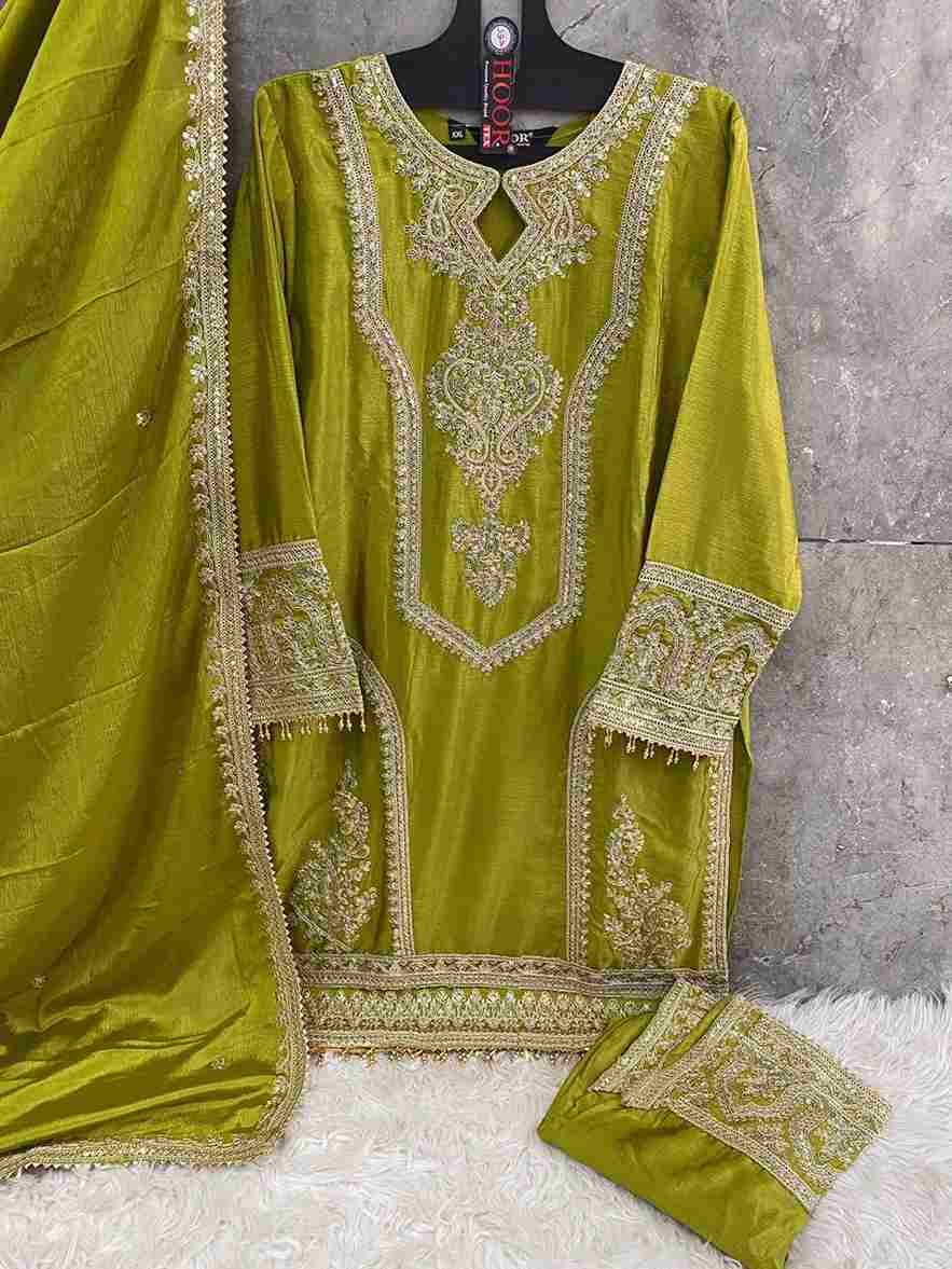 Hoor Tex Hit Design HF-54 Colours By Hoor Tex HF-54-A To HF-54-D Series Pakistani Suits Beautiful Fancy Colorful Stylish Party Wear & Occasional Wear Chinnon Dresses At Wholesale Price