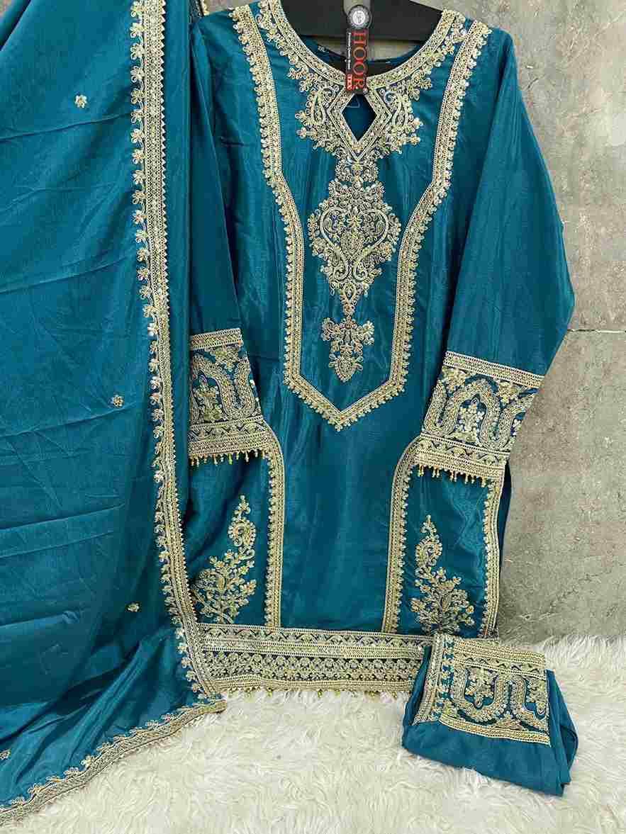 Hoor Tex Hit Design HF-54 Colours By Hoor Tex HF-54-A To HF-54-D Series Pakistani Suits Beautiful Fancy Colorful Stylish Party Wear & Occasional Wear Chinnon Dresses At Wholesale Price