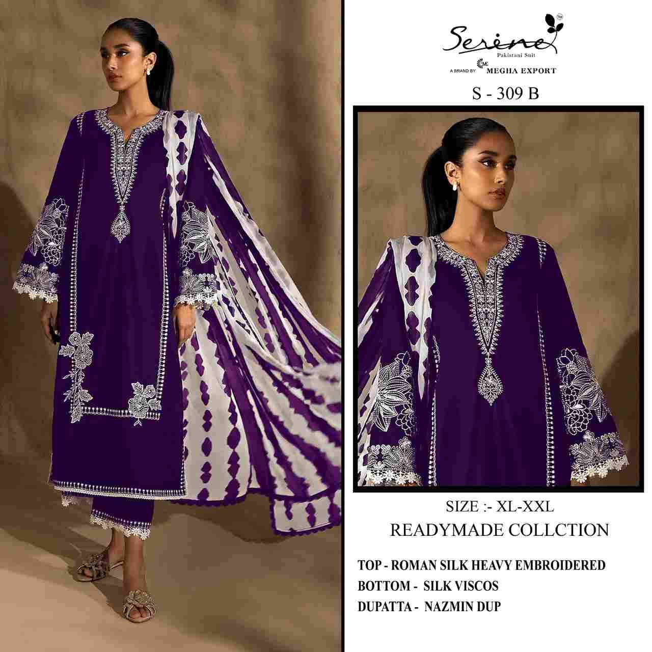 Serene Hit Design S-309 Colours By Serene S-309-A To S-309-D Series Designer Pakistani Suits Beautiful Fancy Colorful Stylish Party Wear & Occasional Wear Silk Embroidered Dresses At Wholesale Price