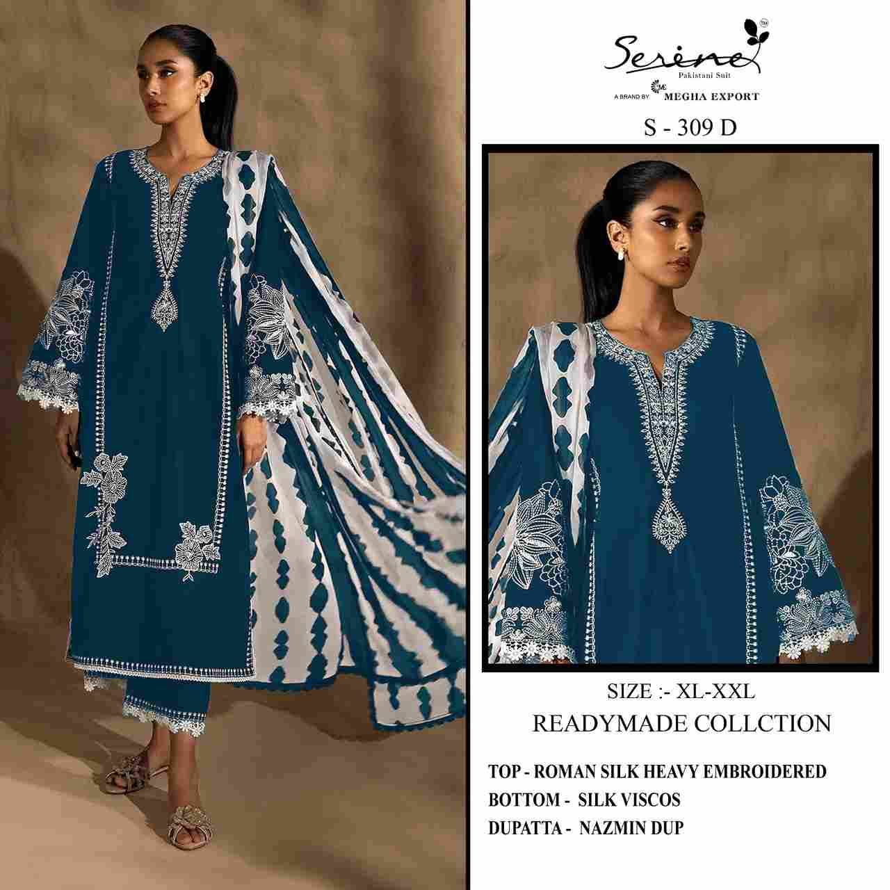 Serene Hit Design S-309 Colours By Serene S-309-A To S-309-D Series Designer Pakistani Suits Beautiful Fancy Colorful Stylish Party Wear & Occasional Wear Silk Embroidered Dresses At Wholesale Price