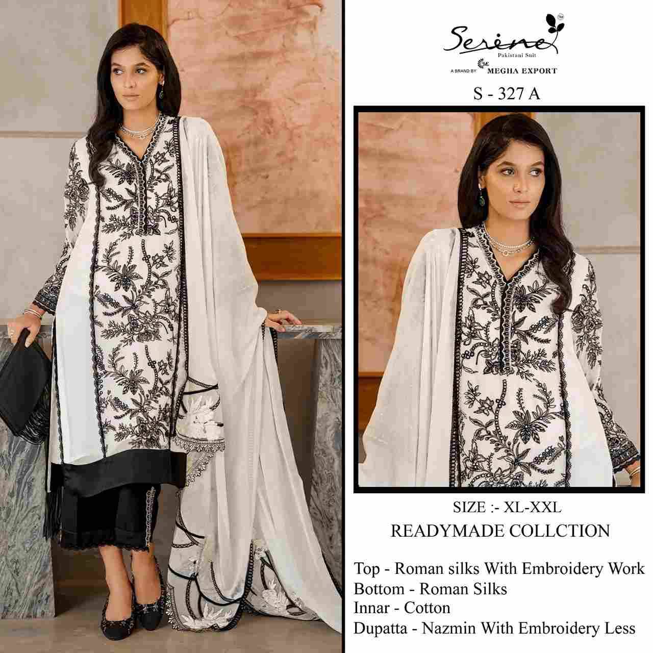 Serene Hit Design S-327 Colours By Serene S-327-A To S-327-B Series Designer Pakistani Suits Beautiful Fancy Colorful Stylish Party Wear & Occasional Wear Silk Embroidered Dresses At Wholesale Price