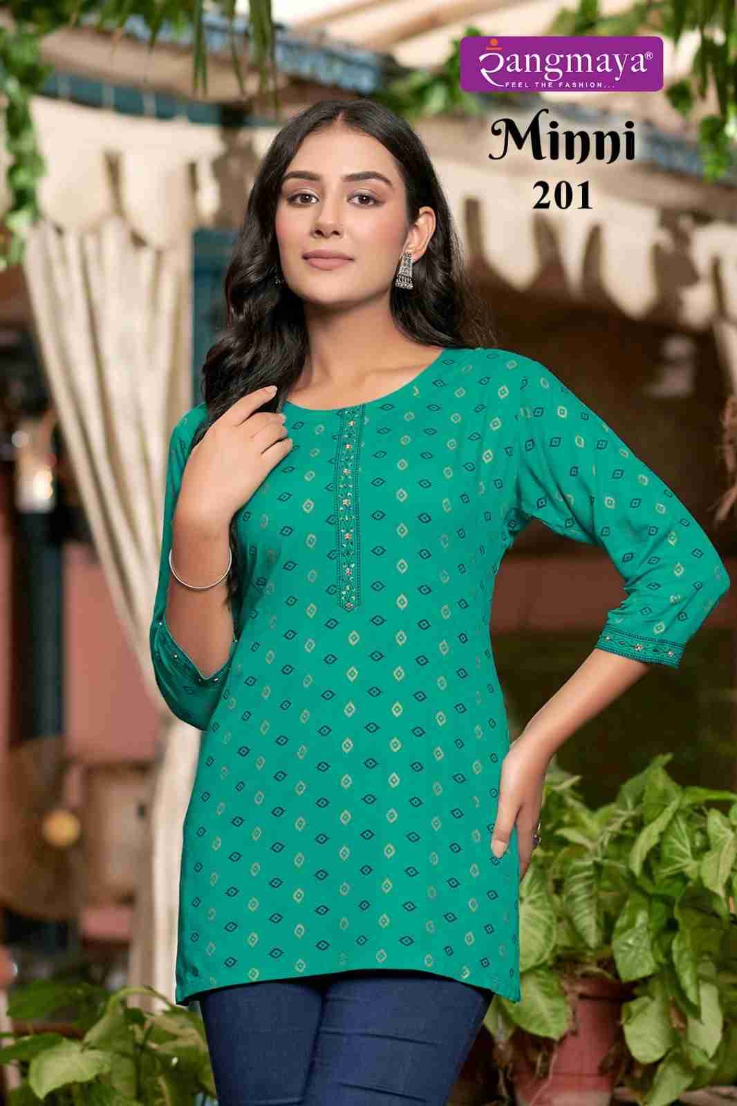 Minni Vol-2 By Rangmaya 201 To 208 Series Designer Stylish Fancy Colorful Beautiful Party Wear & Ethnic Wear Collection Fancy Print Tops At Wholesale Price