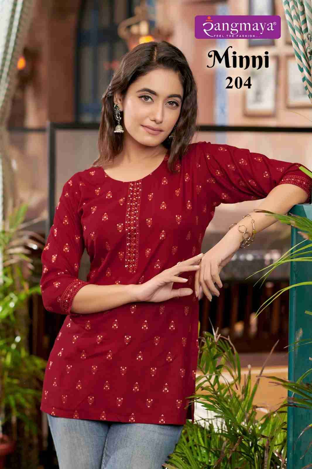 Minni Vol-2 By Rangmaya 201 To 208 Series Designer Stylish Fancy Colorful Beautiful Party Wear & Ethnic Wear Collection Fancy Print Tops At Wholesale Price