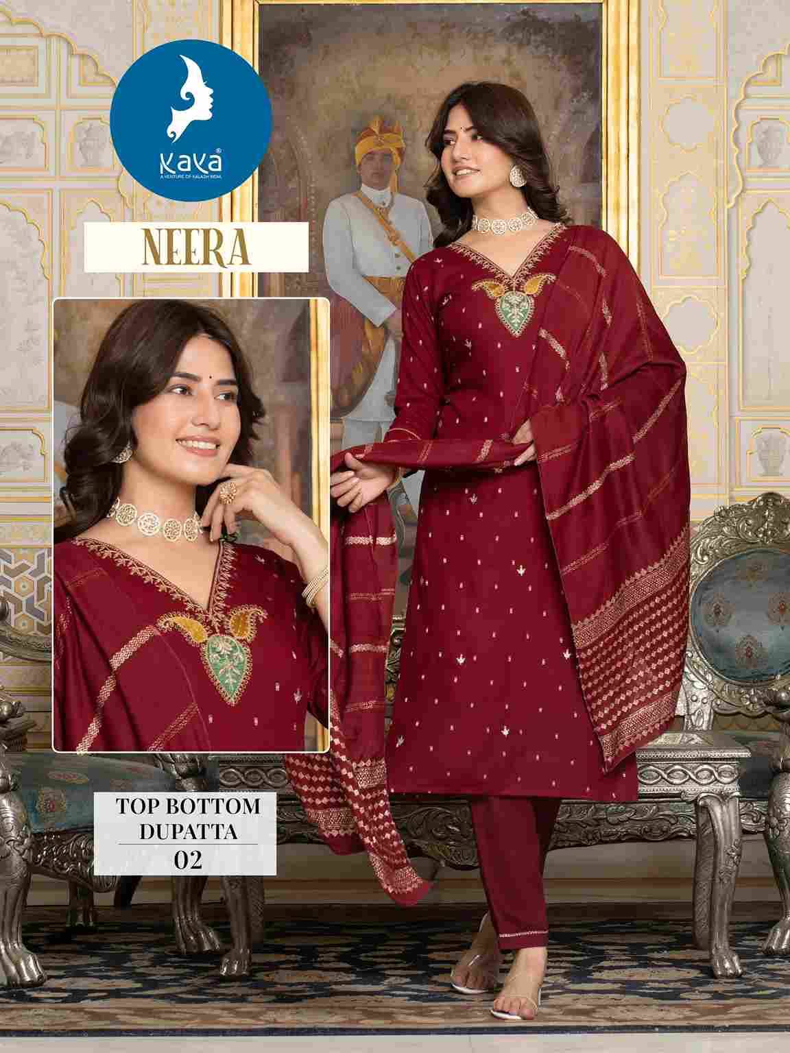 Neera By Kaya 01 To 06 Series Designer Festive Suits Collection Beautiful Stylish Fancy Colorful Party Wear & Occasional Wear Rayon Jacquard Dresses At Wholesale Price