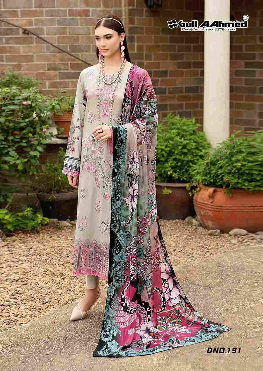 Gull Aahmed Lawn Collection Vol-22 By Gull Aahmed 191 To 196 Series Beautiful Festive Suits Stylish Fancy Colorful Casual Wear & Ethnic Wear Pure Lawn Dresses At Wholesale Price