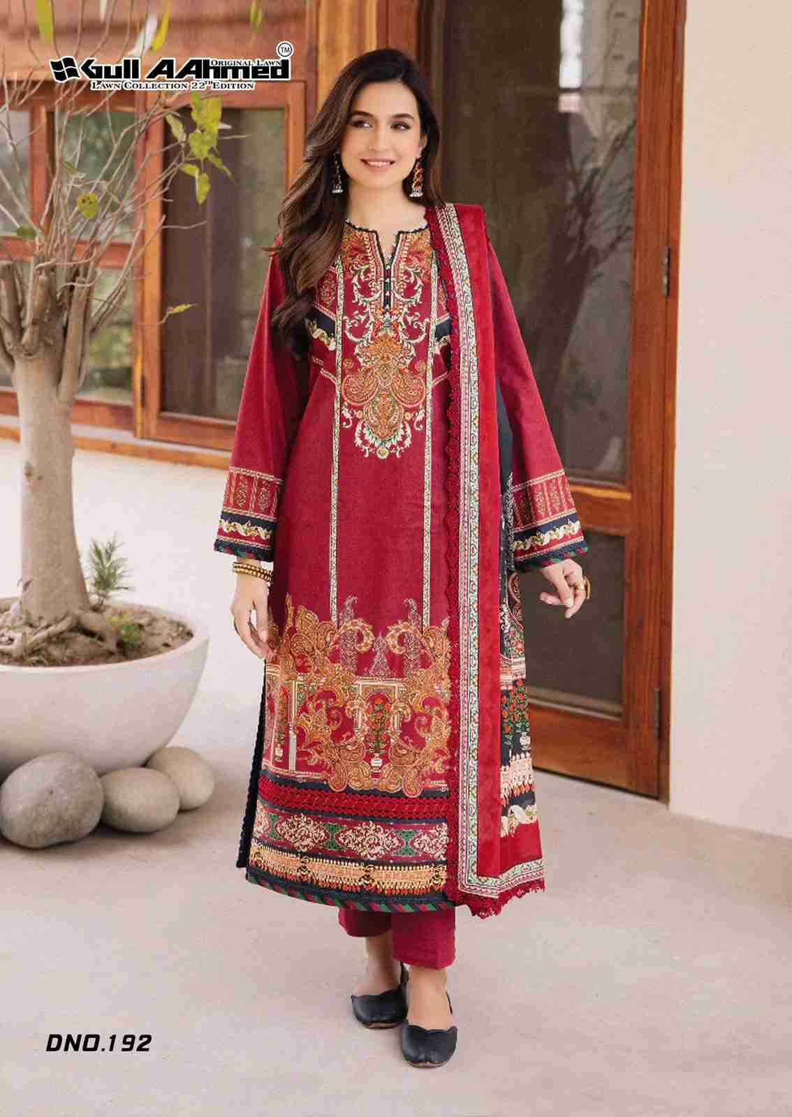 Gull Aahmed Lawn Collection Vol-22 By Gull Aahmed 191 To 196 Series Beautiful Festive Suits Stylish Fancy Colorful Casual Wear & Ethnic Wear Pure Lawn Dresses At Wholesale Price