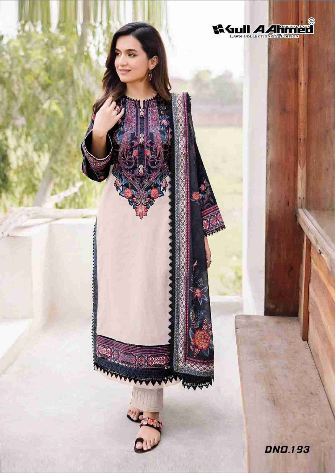 Gull Aahmed Lawn Collection Vol-22 By Gull Aahmed 191 To 196 Series Beautiful Festive Suits Stylish Fancy Colorful Casual Wear & Ethnic Wear Pure Lawn Dresses At Wholesale Price