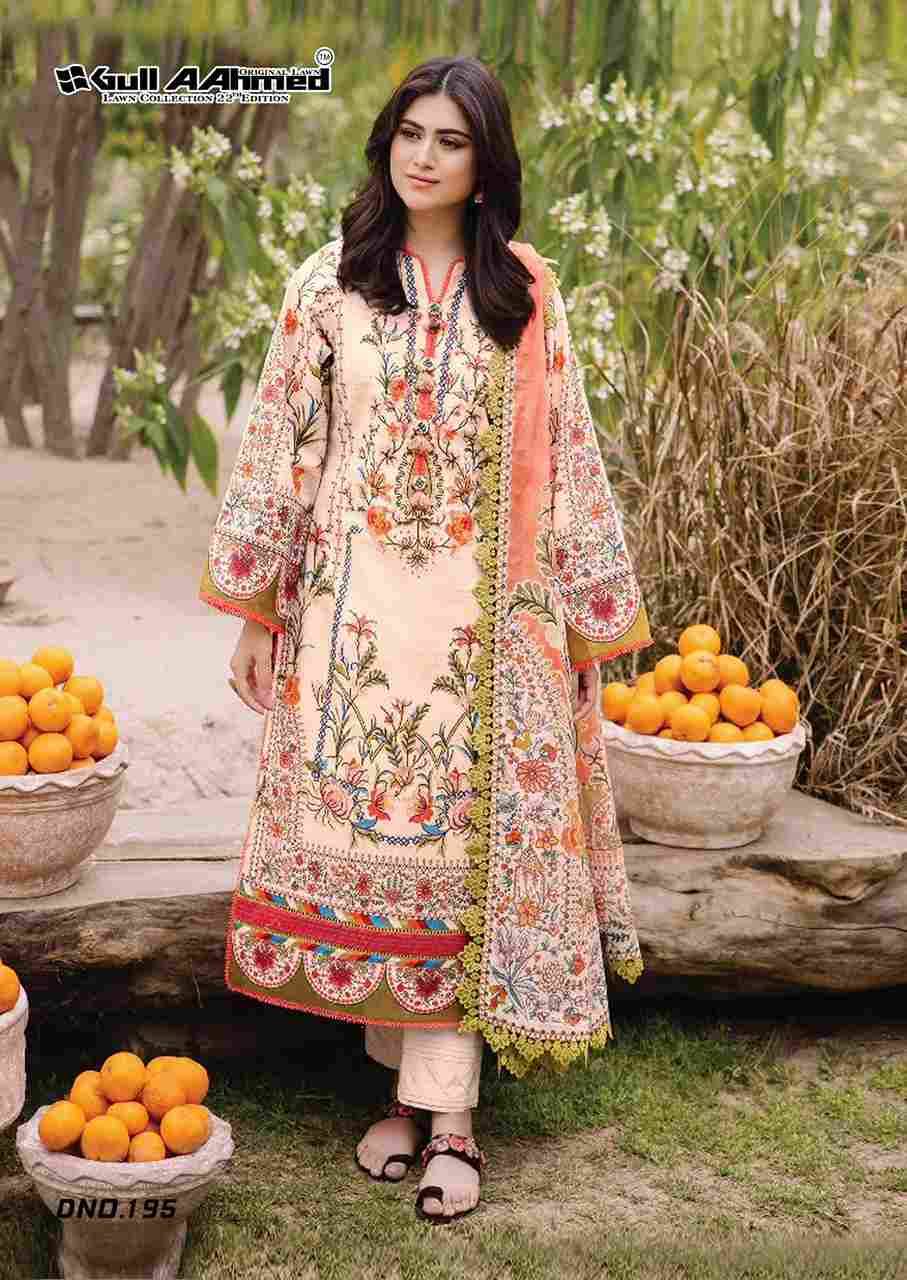 Gull Aahmed Lawn Collection Vol-22 By Gull Aahmed 191 To 196 Series Beautiful Festive Suits Stylish Fancy Colorful Casual Wear & Ethnic Wear Pure Lawn Dresses At Wholesale Price