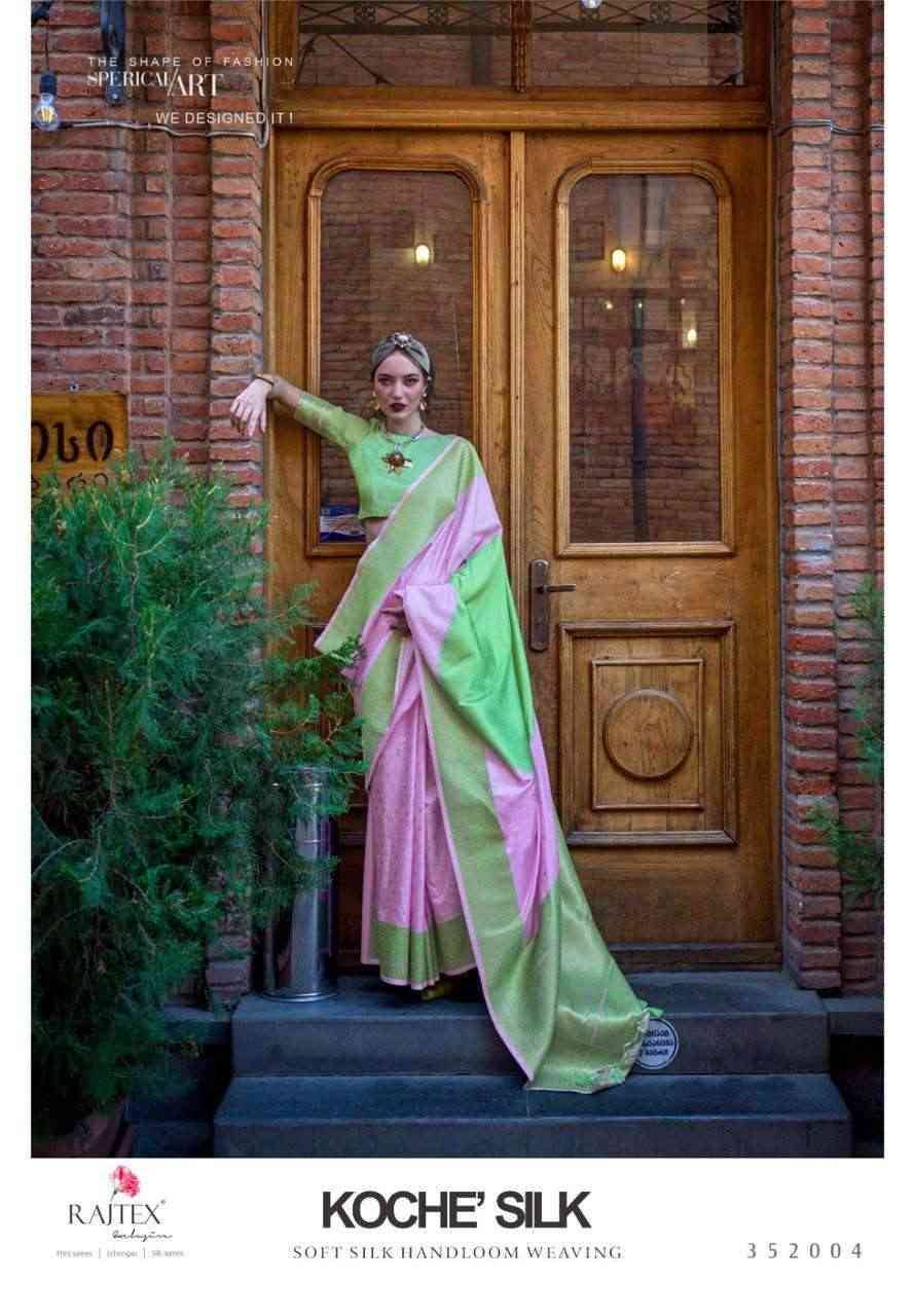 Koche Silk By Raj Tex 352001 To 352008 Series Indian Traditional Wear Collection Beautiful Stylish Fancy Colorful Party Wear & Occasional Wear Handloom Silk Sarees At Wholesale Price