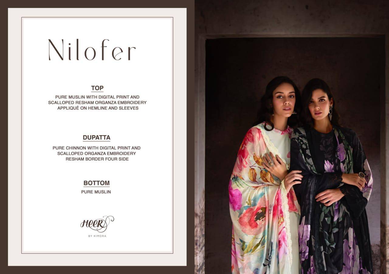 Nilofer By Kimora Fashion 9421 To 9426 Series Beautiful Stylish Festive Suits Fancy Colorful Casual Wear & Ethnic Wear & Ready To Wear Pure Muslin Print Dresses At Wholesale Price