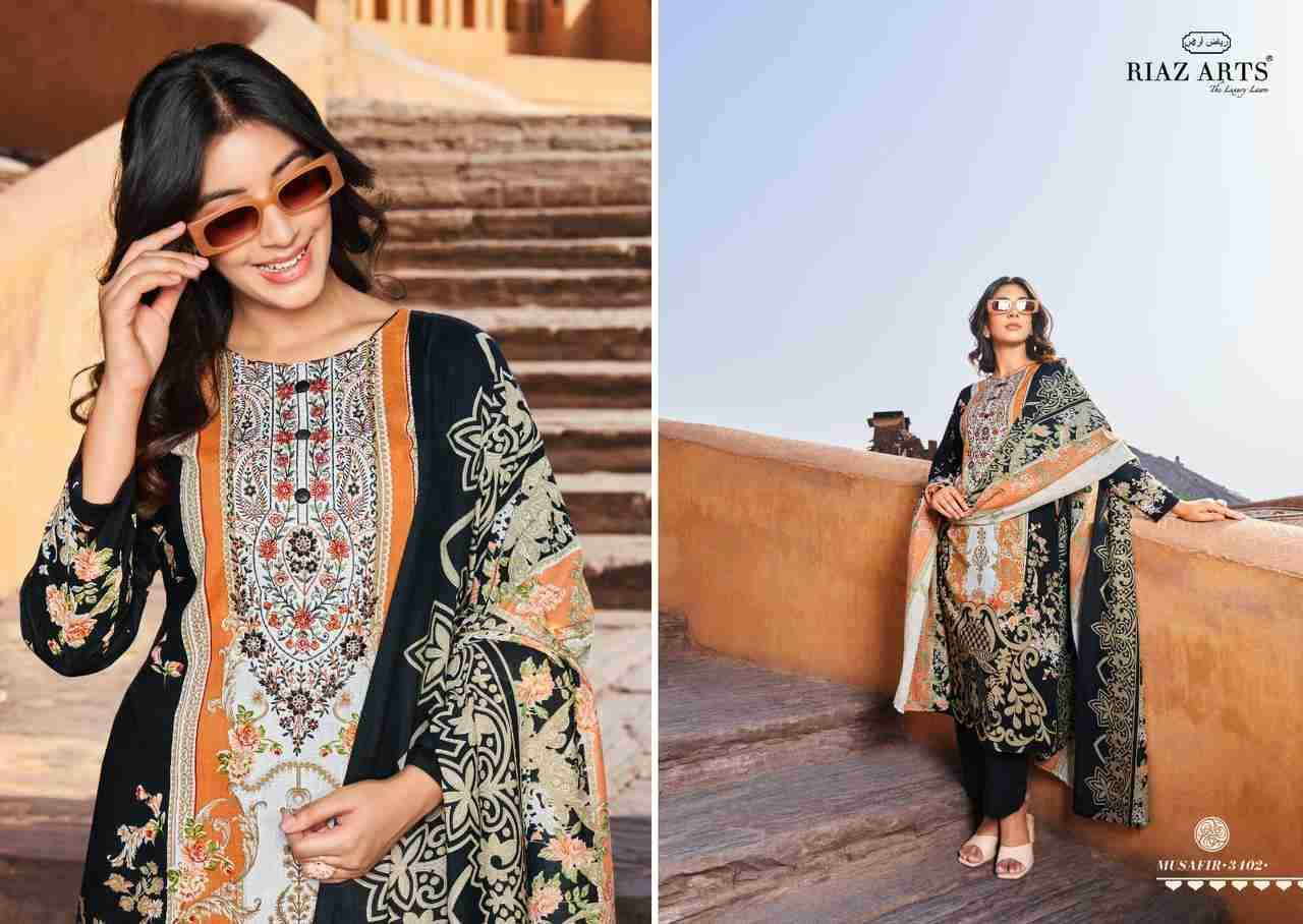 Musafir Vol-7 By Riaz Arts 3401 To 3408 Series Wholesale Designer Pakistani Suits Collection Beautiful Stylish Fancy Colorful Party Wear & Occasional Wear Pure Lawn Print With Embroidered Dresses At Wholesale Price