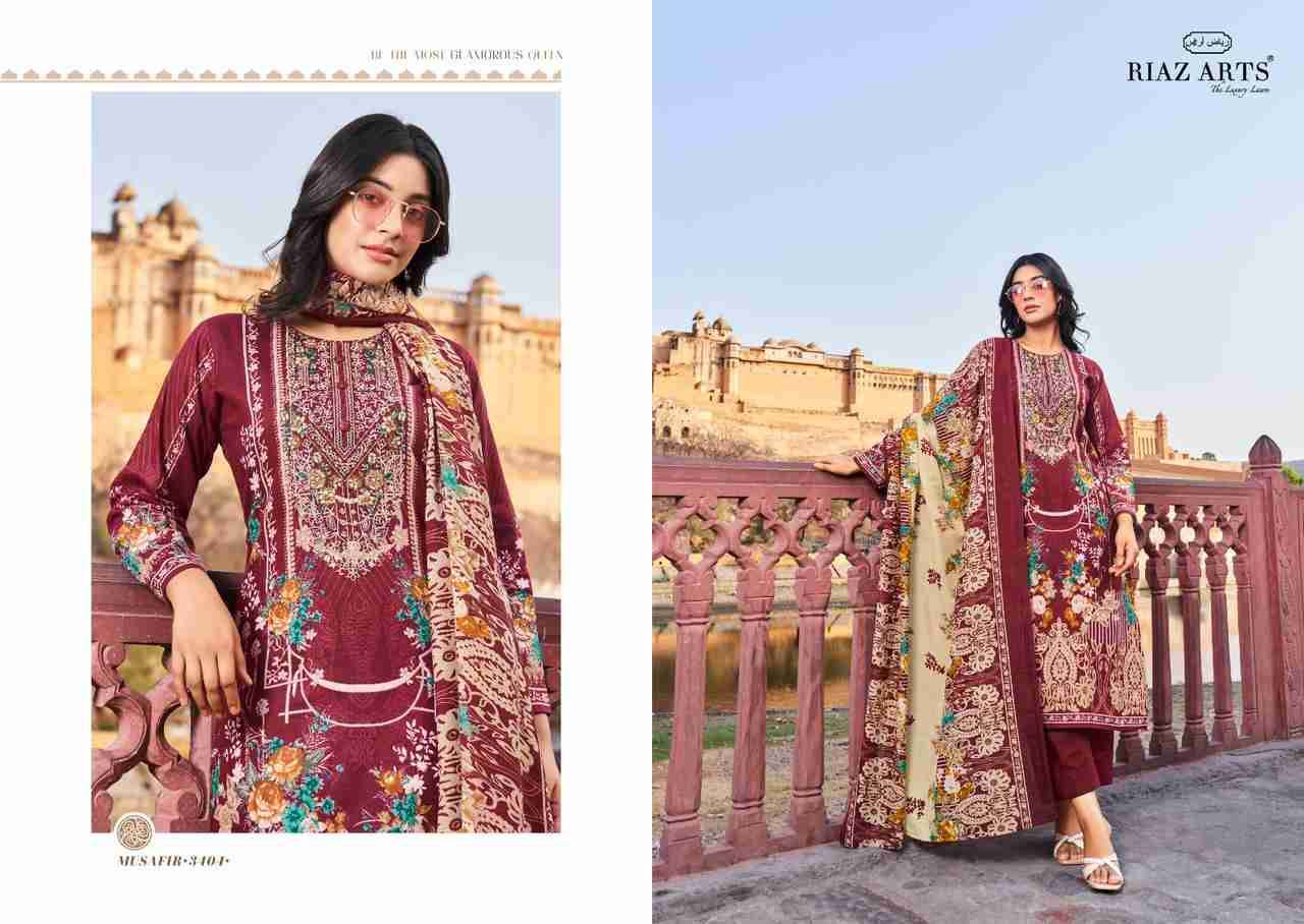 Musafir Vol-7 By Riaz Arts 3401 To 3408 Series Wholesale Designer Pakistani Suits Collection Beautiful Stylish Fancy Colorful Party Wear & Occasional Wear Pure Lawn Print With Embroidered Dresses At Wholesale Price