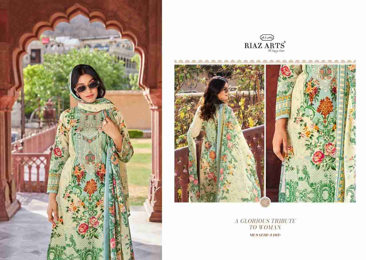 Musafir Vol-7 By Riaz Arts 3401 To 3408 Series Wholesale Designer Pakistani Suits Collection Beautiful Stylish Fancy Colorful Party Wear & Occasional Wear Pure Lawn Print With Embroidered Dresses At Wholesale Price