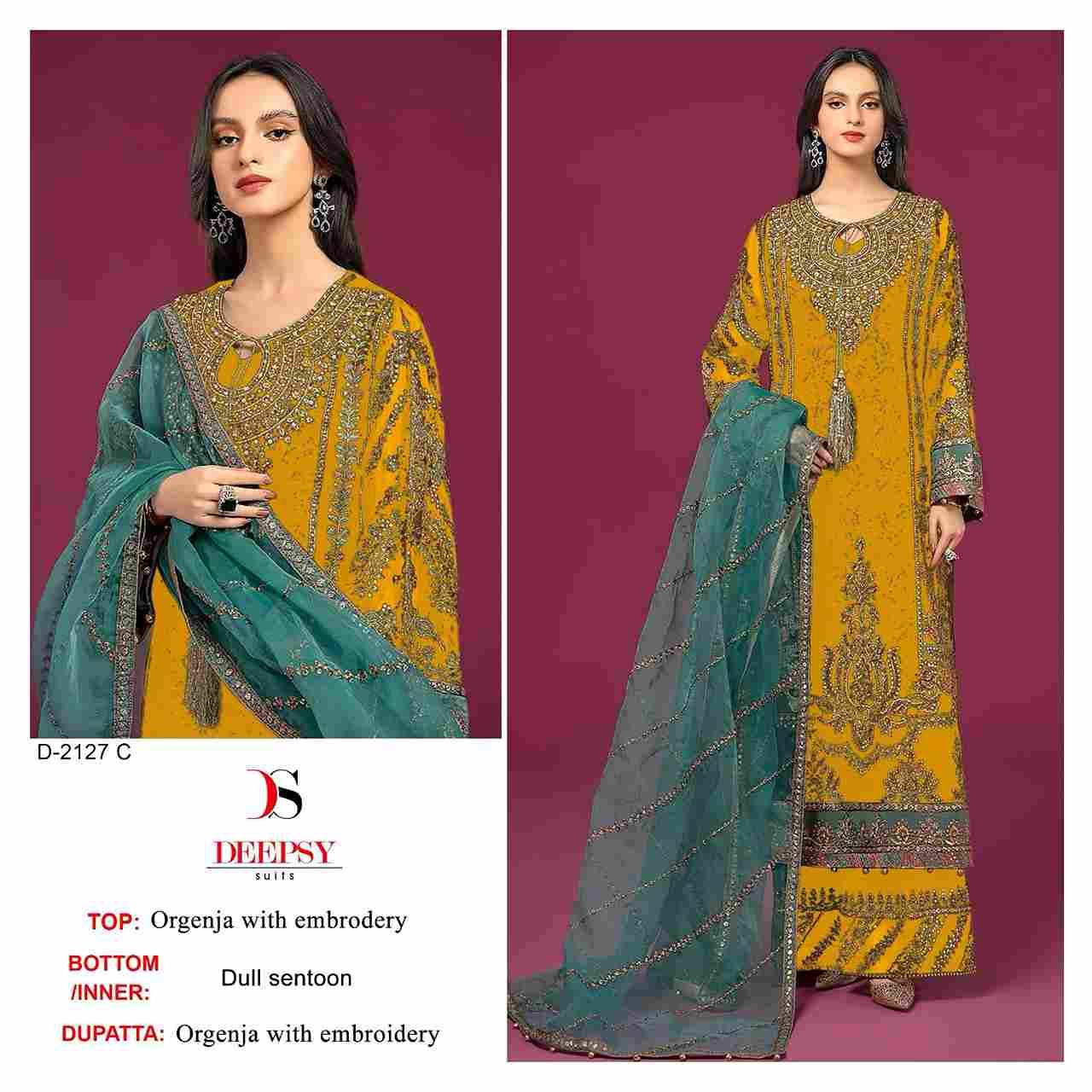 Deepsy Hit Design 2127 By Deepsy Suits 2127-A To 2127-D Series Pakistani Suits Beautiful Fancy Colorful Stylish Party Wear & Occasional Wear Organza Embroidered Dresses At Wholesale Price