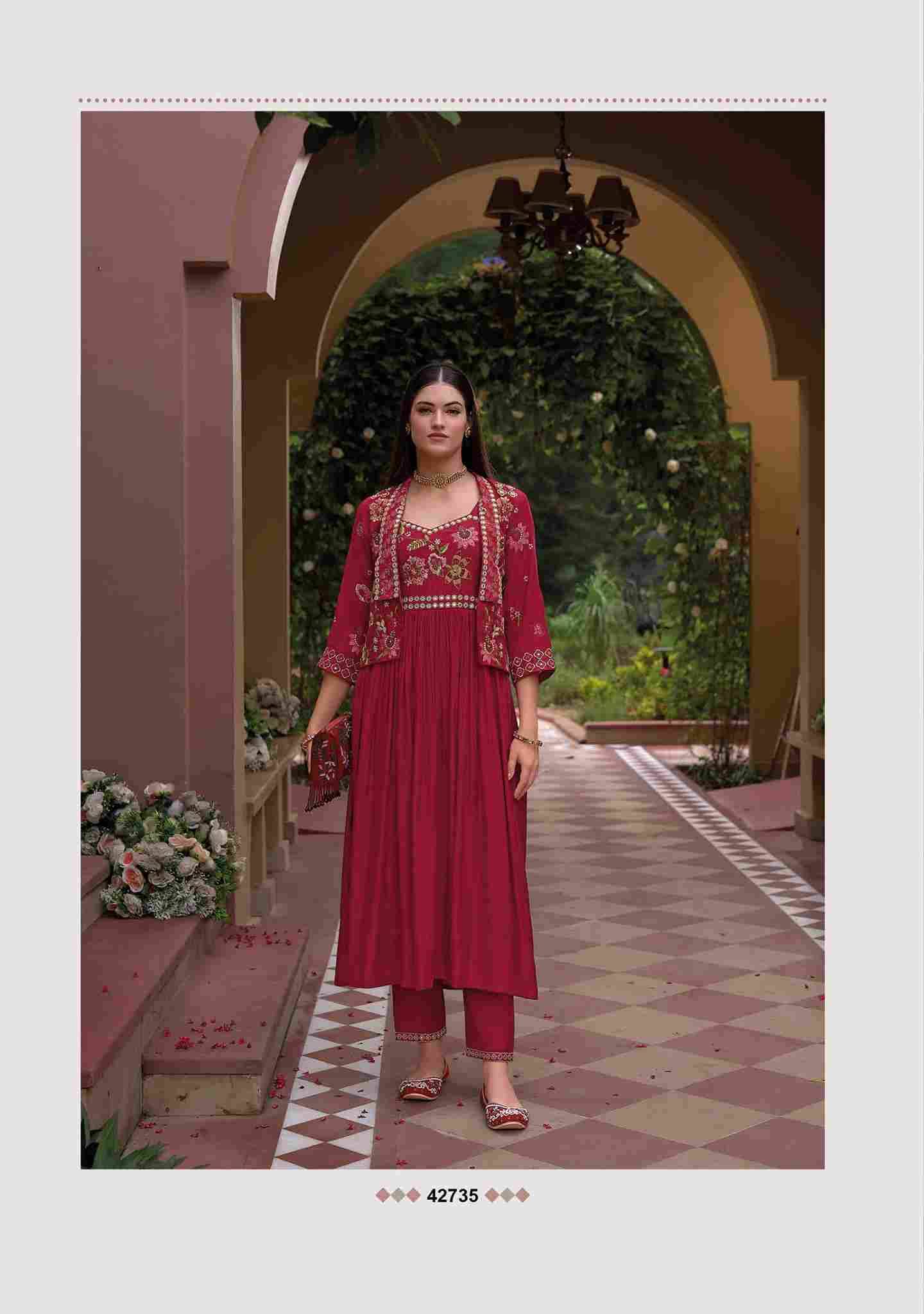 Safar By Kailee 42735 To 42739 Series Designer Stylish Fancy Colorful Beautiful Party Wear & Ethnic Wear Collection Viscose Silk Kurtis With Bottom At Wholesale Price