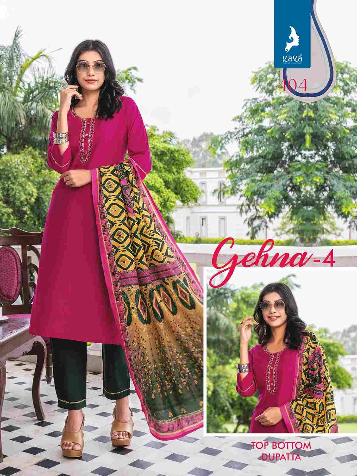 Gehna Vol-4 By Kaya 401 To 408 Series Designer Festive Suits Collection Beautiful Stylish Fancy Colorful Party Wear & Occasional Wear Pure Silk Embroidered Dresses At Wholesale Price