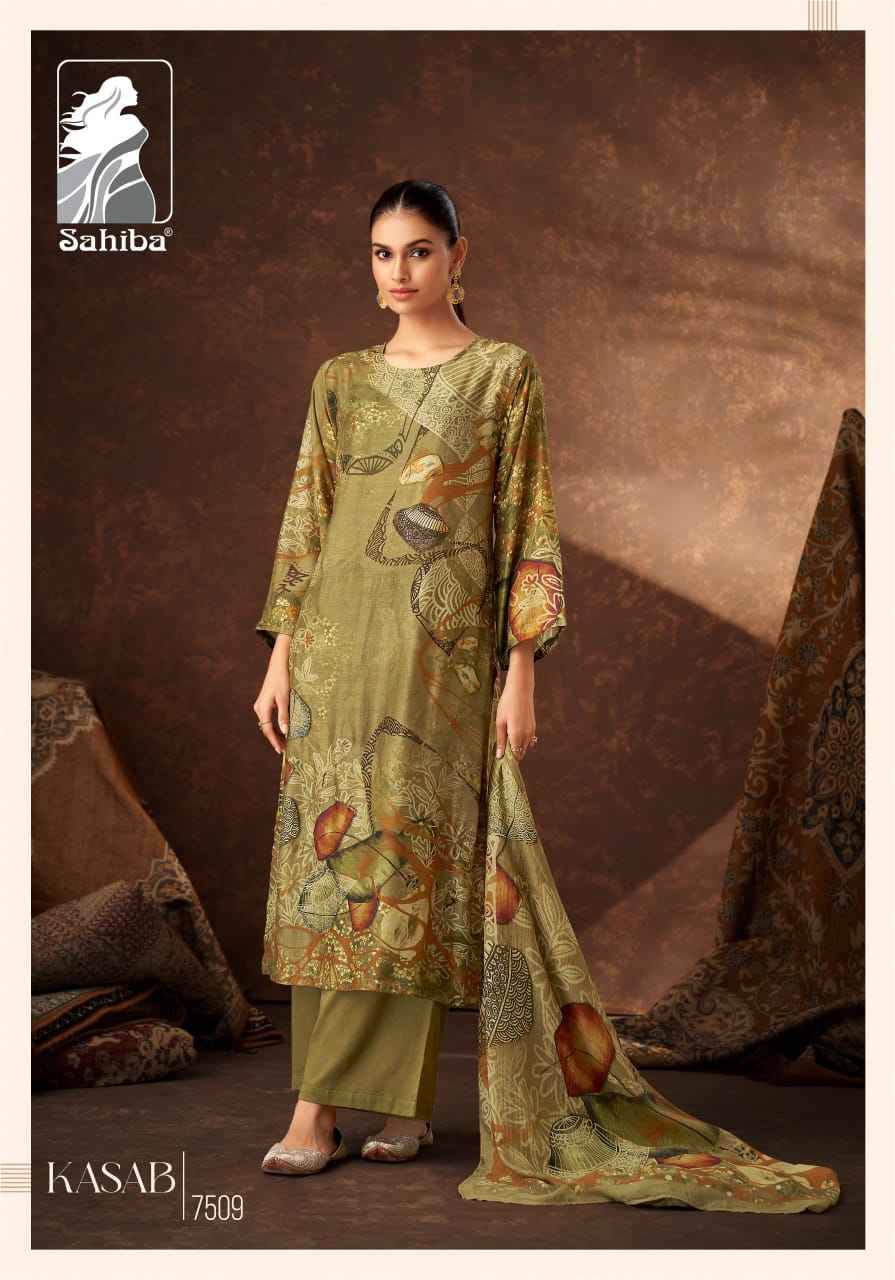 Kasab By Sahiba Fabrics Beautiful Festive Suits Colorful Stylish Fancy Casual Wear & Ethnic Wear Muslin Silk Dresses At Wholesale Price