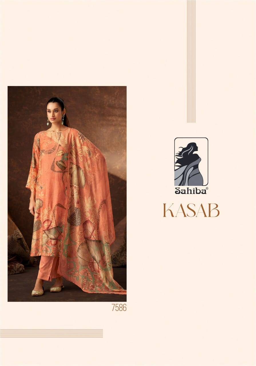 Kasab By Sahiba Fabrics Beautiful Festive Suits Colorful Stylish Fancy Casual Wear & Ethnic Wear Muslin Silk Dresses At Wholesale Price