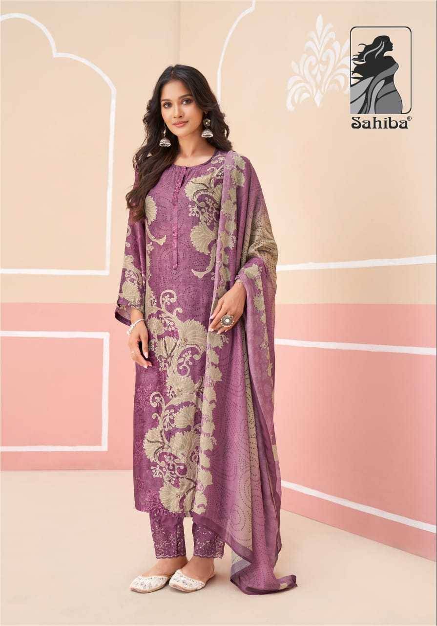 Riddhi By Sahiba Fabrics Beautiful Festive Suits Colorful Stylish Fancy Casual Wear & Ethnic Wear Muslin Silk Dresses At Wholesale Price