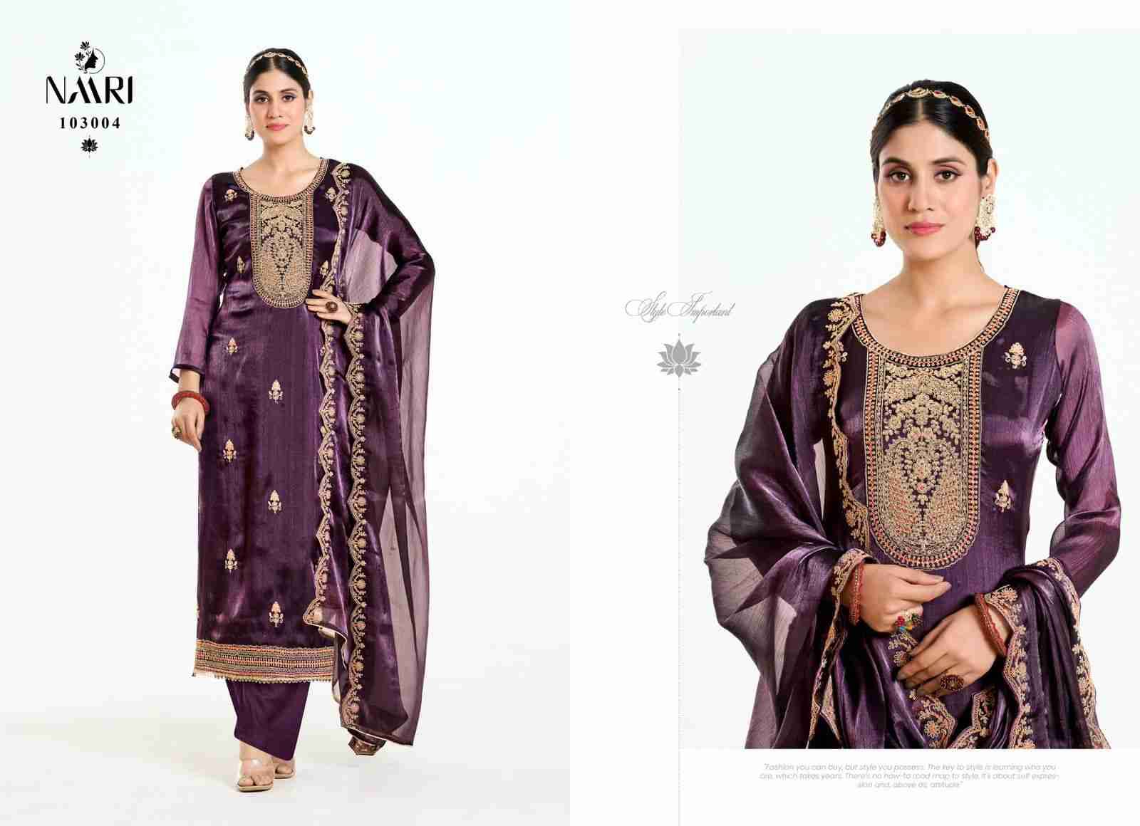 Maanvi By Naari 103001 To 103004 Series Beautiful Stylish Festive Suits Fancy Colorful Casual Wear & Ethnic Wear & Ready To Wear Pure Silk Dresses At Wholesale Price