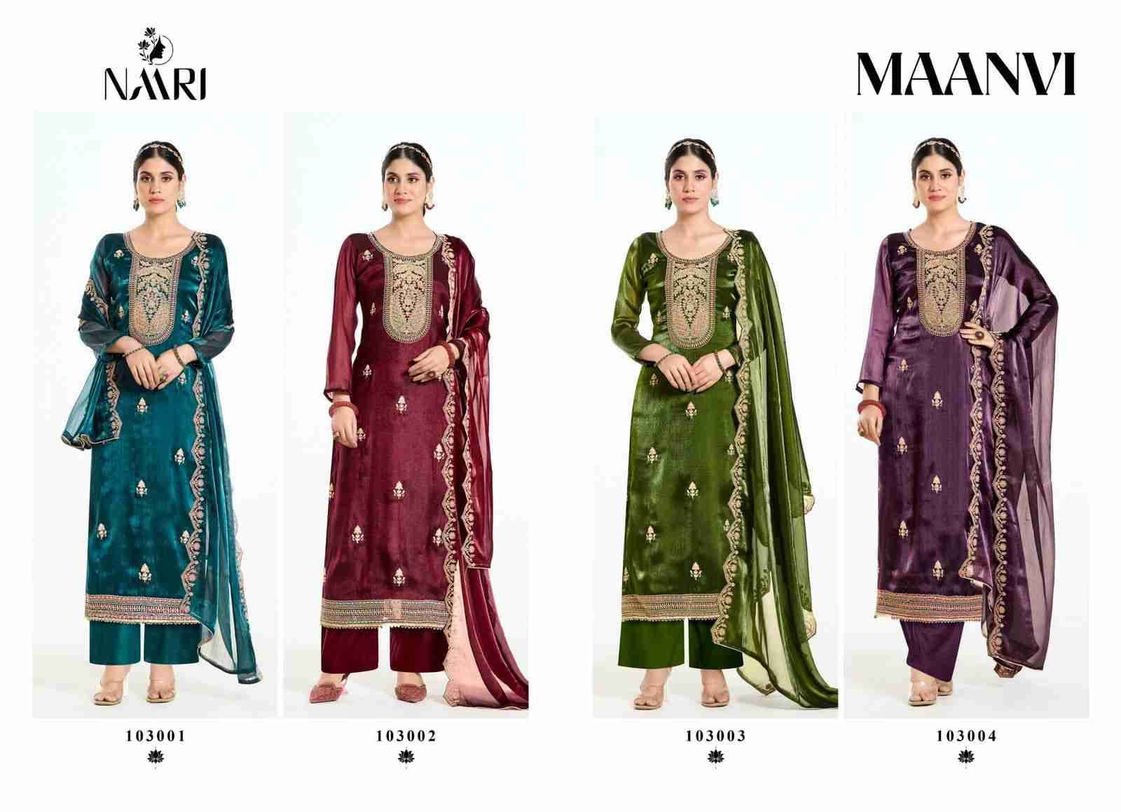 Maanvi By Naari 103001 To 103004 Series Beautiful Stylish Festive Suits Fancy Colorful Casual Wear & Ethnic Wear & Ready To Wear Pure Silk Dresses At Wholesale Price