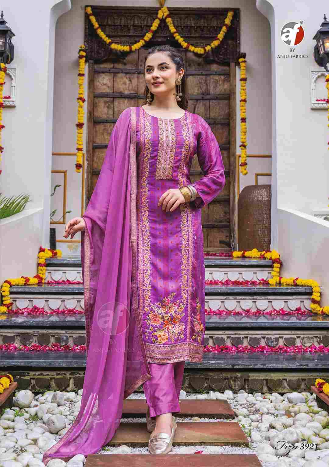 Fiza Vol-2 By Anju Fabrics 3921 To 3925 Series Designer Festive Suits Collection Beautiful Stylish Fancy Colorful Party Wear & Occasional Wear Pure Dola Jacquard Embroidered Dresses At Wholesale Price