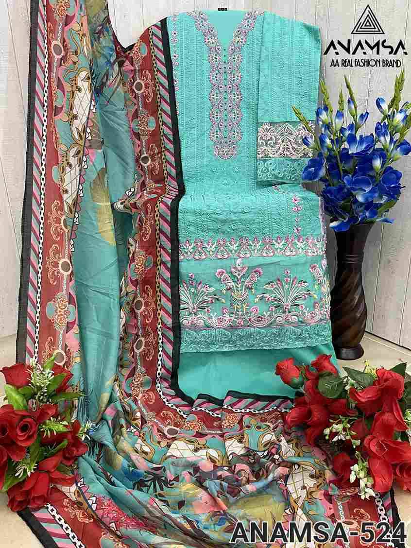 Anamsa Hit Design 524 By Fashid Wholesale Beautiful Pakistani Suits Colorful Stylish Fancy Casual Wear & Ethnic Wear Pure Jam Cotton Embroidered Dresses At Wholesale Price