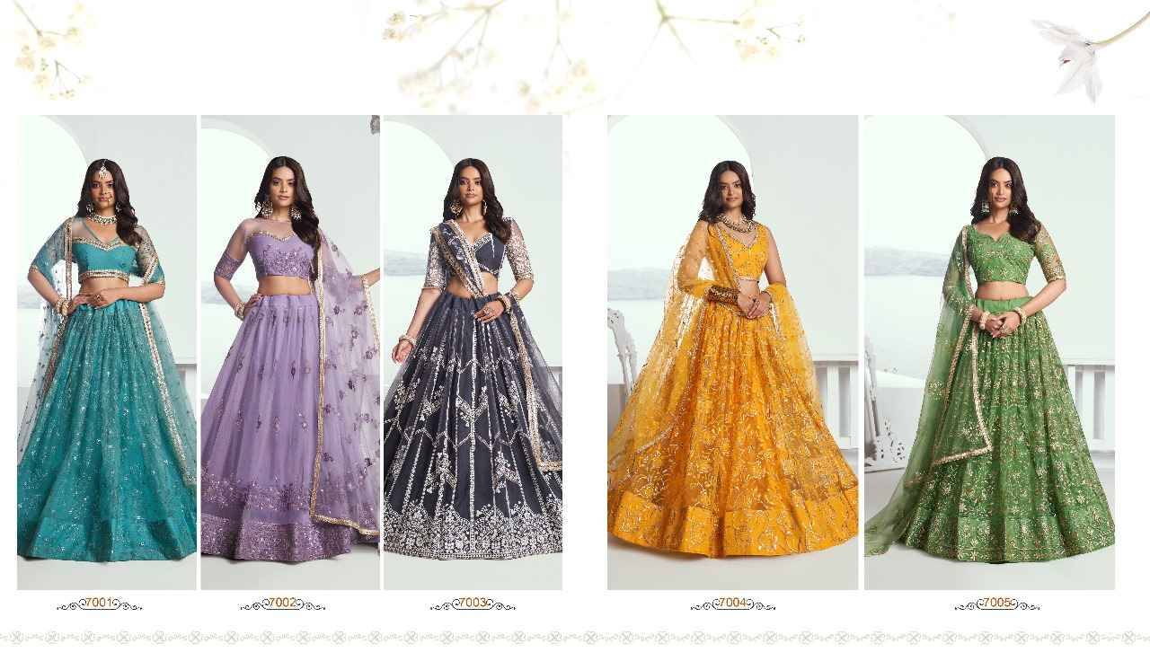 Chandrakala Vol-1 By Narayani Fashion House 7001 To 7005 Series Designer Beautiful Wedding Bridal Collection Occasional Wear & Party Wear Net Lehengas At Wholesale Price