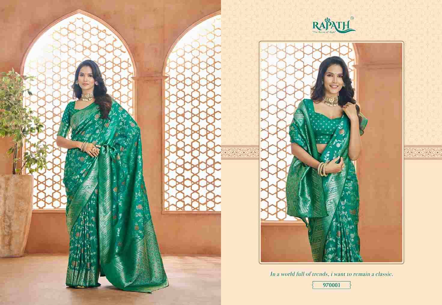 Savitri Vol-1 By Rajpath 970001 To 970006 Series Indian Traditional Wear Collection Beautiful Stylish Fancy Colorful Party Wear & Occasional Wear Silk Sarees At Wholesale Price