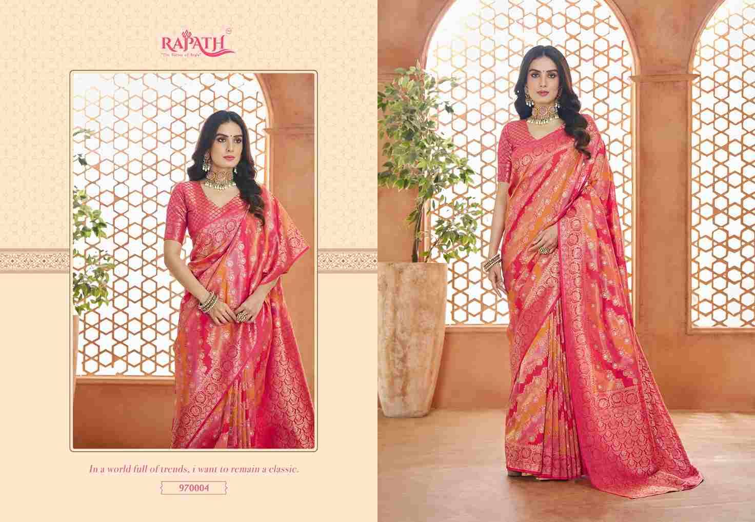 Savitri Vol-1 By Rajpath 970001 To 970006 Series Indian Traditional Wear Collection Beautiful Stylish Fancy Colorful Party Wear & Occasional Wear Silk Sarees At Wholesale Price