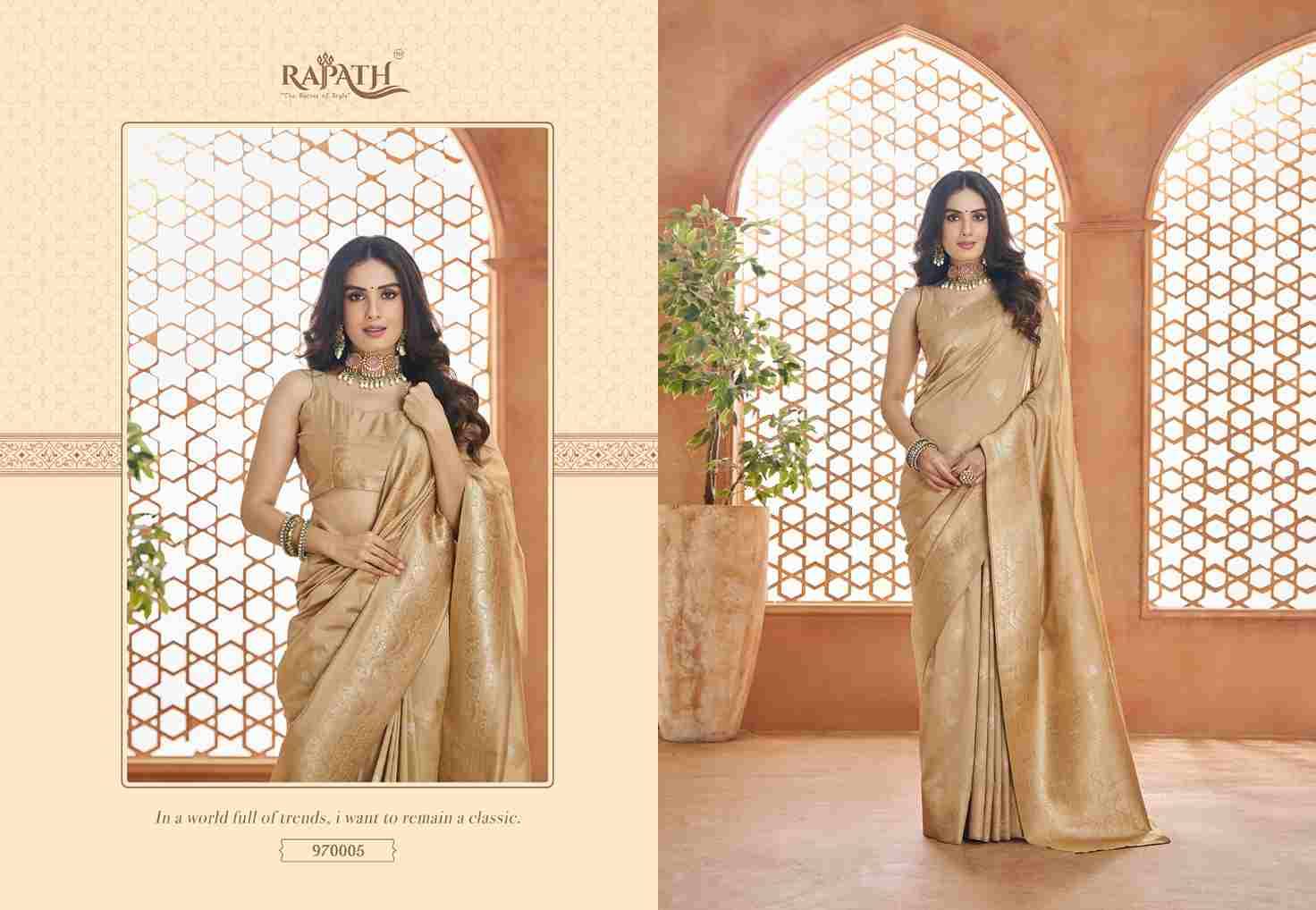 Savitri Vol-1 By Rajpath 970001 To 970006 Series Indian Traditional Wear Collection Beautiful Stylish Fancy Colorful Party Wear & Occasional Wear Silk Sarees At Wholesale Price