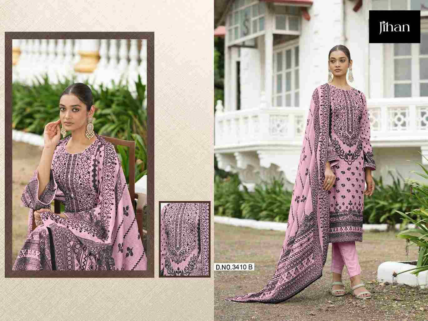 Jihan 3410 Colours By Jihan 3410 To 3410-C Series Beautiful Stylish Pakistani Suits Fancy Colorful Casual Wear & Ethnic Wear & Ready To Wear Pure Lawn Print Dresses At Wholesale Price